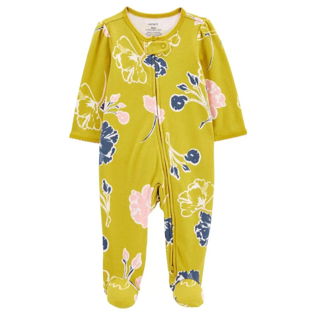 Carter's Baby Floral 2-Way Zip Cotton Sleep & Play Pajamas - 6 months